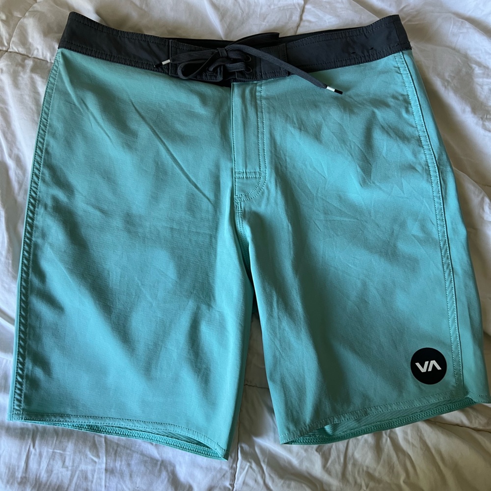RVCA Teal and Black Board Shorts